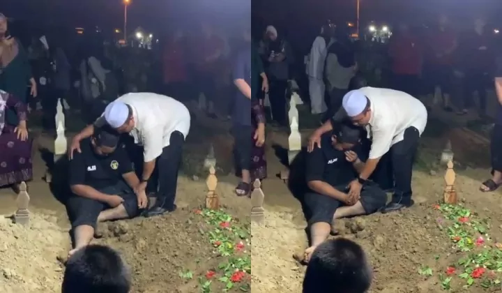 [Video] Hilang Ibu Tersayang, Lelaki Terduduk & Menangis Depan Kubur Buat Ramai Sebak