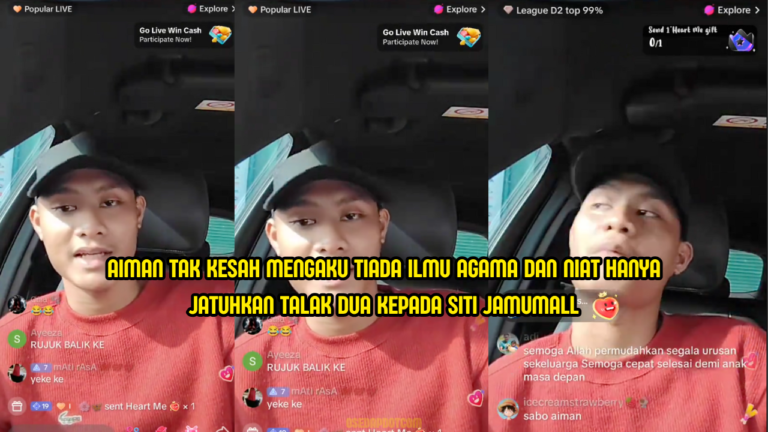 Aiman Tak Kesah akui gagal bina rumah tangga kerana tiada asas agama. Niat hanya lafaz talak dua, tapi peguam syariah kata semua talak terjatuh.