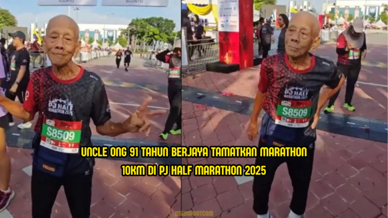 Uncle Ong 91 Tahun Tamatkan Marathon 10KM, Memang Steady!