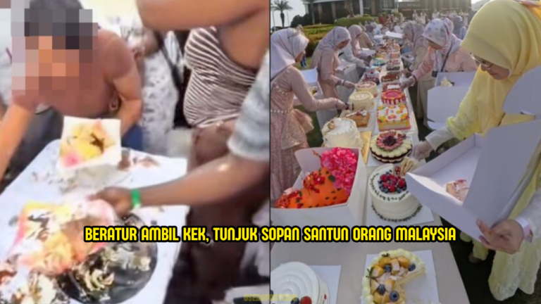 Rakyat Malaysia Beratur Dengan Tertib Untuk Ambil Kek Di Acara Cake Picnic
