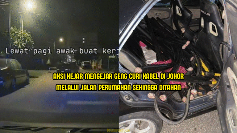 Aksi Kejar-Mengejar Viral, 4 Suspek Curi Kabel Dicekup Polis Johor