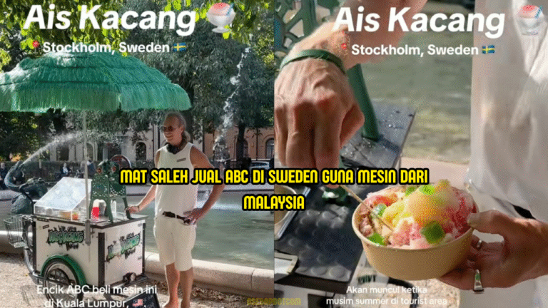 Lelaki Sweden jual ais batu campur di Stockholm bawak mesin dari Malaysia.