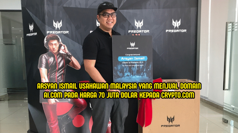 Pecah Rekod Dunia, Lelaki Malaysia Ini Jual Nama Domain AI.com Pada Harga RM276 Juta