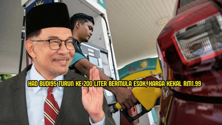 Had BUDI95 Turun Ke 200 Liter, Harga Kekal RM1.99