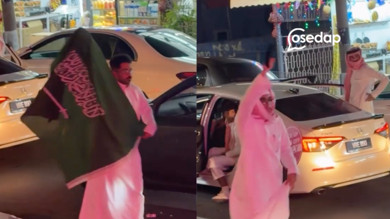 Aksi Menyakitkan Mata – Sekumpulan Lelaki Berjubah Arab Menari Tengah Jalan Raya Di Malaysia