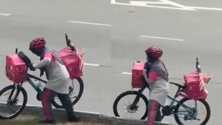 ‘Nikmat mana lagi yang kau dustakan’ – Perit Jerih akak Foodpanda berbasikal Redah Pembahagi Jalan Tular