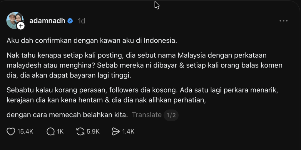 Buzzer Indonesia Didakwa Dibayar 11 Sen Untuk Provokasi