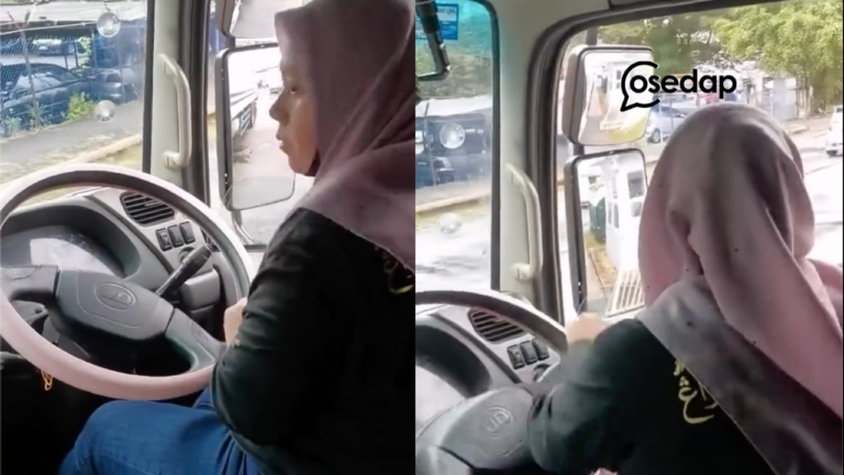 Respect habis – Wanita Bawa Lori Treler Besar! tak ramai yang boleh buat macam ni