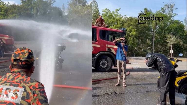 “The best baju hujan” – Ujian Kalis Air Brand Lokal Bersama Anggota Bomba Jadi Viral