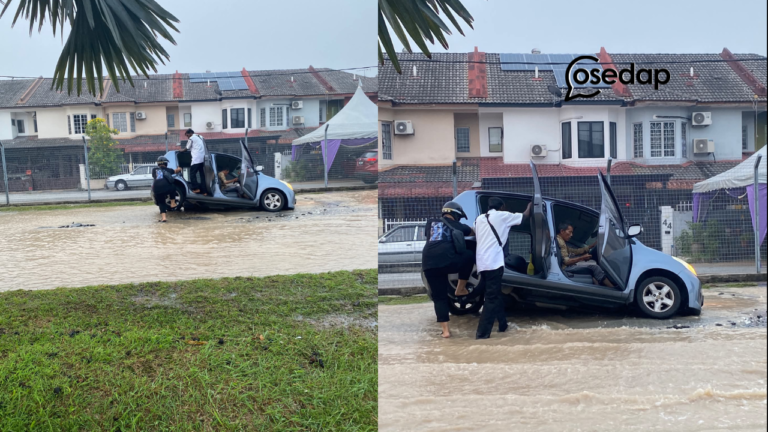 Myvi buat hal lagi! silap parking ke kena hanyut dengan banjir ni? area andalas klang