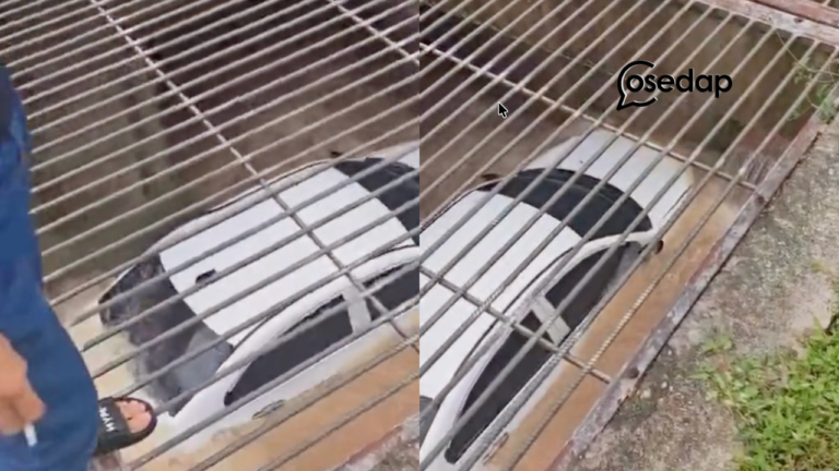 Accident semalam kereta masuk parit sekali hujan kereta hanyut. Benda jd sekelip mata Bomba pun tak boleh buat apa